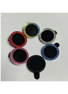 For IPhone 15 Camera Lens Protector Film 13 Eagle Eye Flash Powder Metal Ring Digital Computer Ipad Phone Screen Protector-Color:Glitter Colorful (single Bare) Random Color-Size:iPhone 12promax