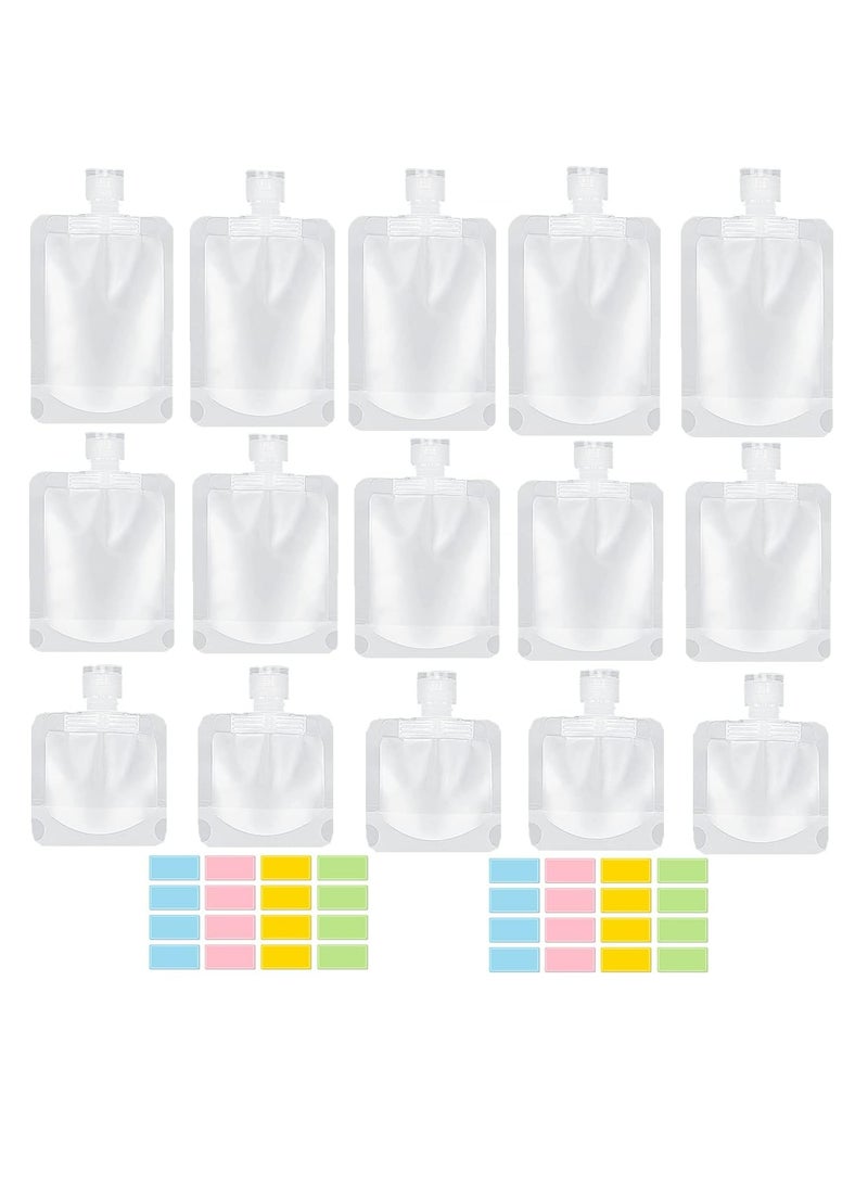 Oasisgalore 17-Pack Travel Toiletry Pouches, Portable Refillable Containers for Shampoo, Lotion, Soap, Liquids - Image 1