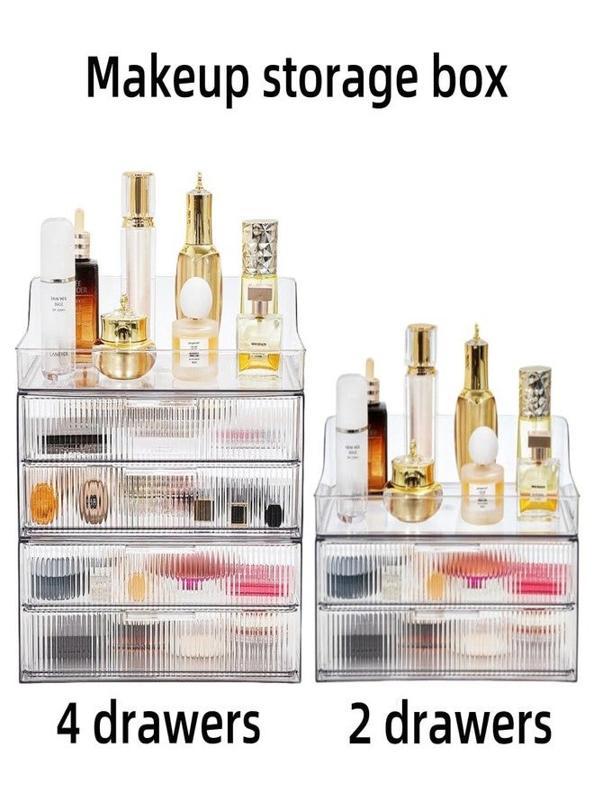 PLINJOY Makeup Organizer Countertop Large Cosmetic Display Cases Cosmetic Organizer Skin care Organizer, 2 Drawers - Image 5