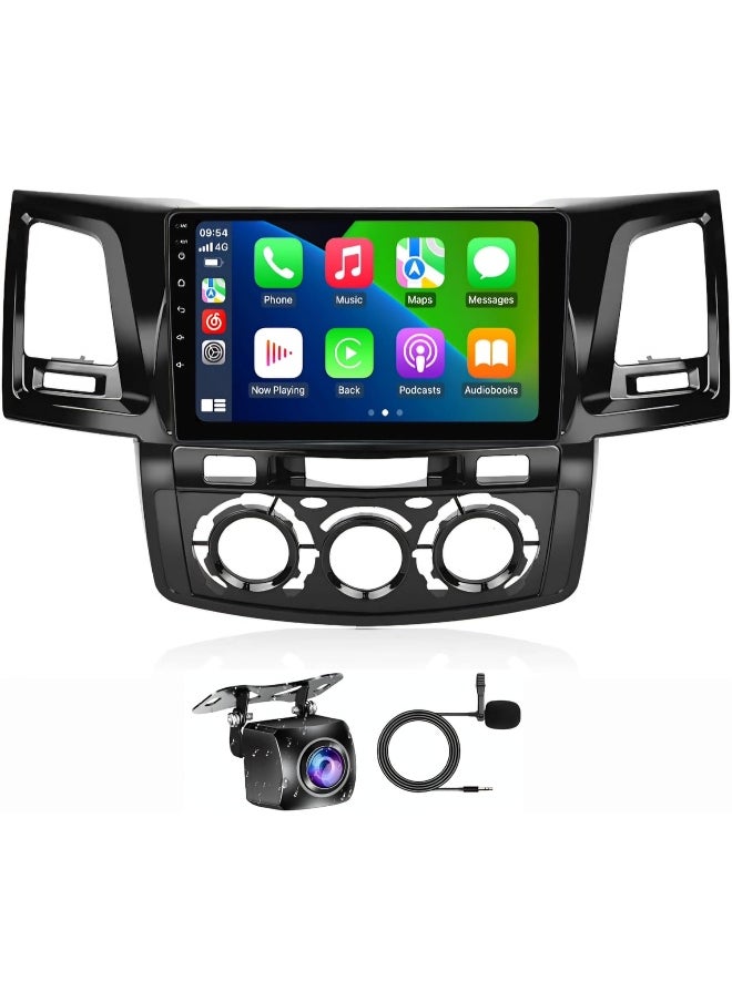 Vierex - Fit Toyota Fortuner Car Stereo Android Screen Hilux 2005-2014 With Apple Carplay Android Auto Wireless WiFi DSP FM&AM Bluetooth AHD Camera Included Fast Interface (2+32GB Carplay) - Image 1