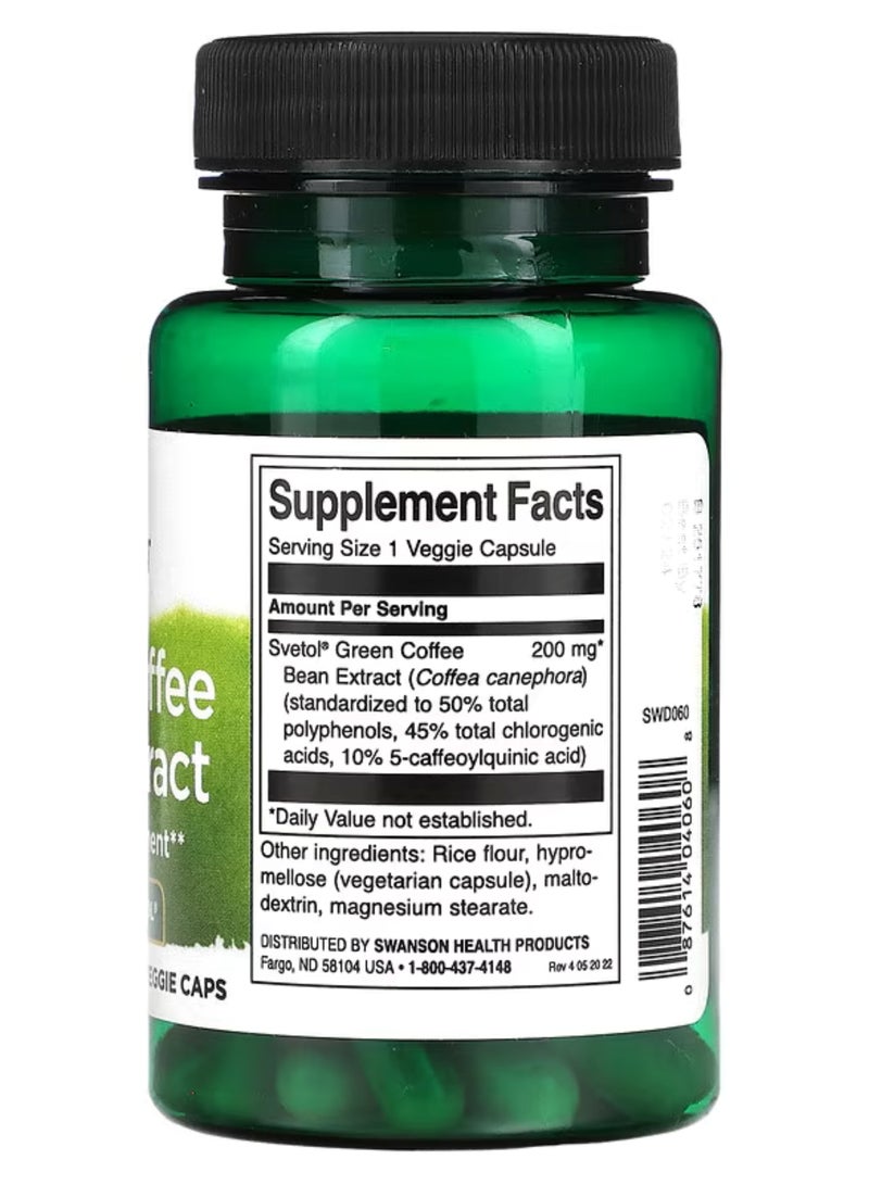 Swanson, Green Coffee Bean Extract, 60 Vegan Capsules - Image 2