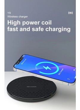 10W 15W Round Wireless Charger for Apple Android Graphite color
