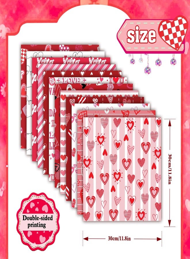 Konsait 24 Sheets Valentines Day Scrapbook Paper 12x12 Double Sided Decorative Cardstock Craft Paper for Card Making Anniversaries Pink Patterned Papers Red Origami Papers Valentine Scrapbook Supplies - Image 3