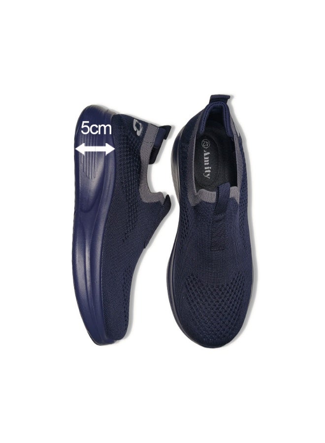Amity Men Slip‑On Knit Walking Sneakers, Breathable Mesh Lightweight Soft Sole Casual Daily Shoes - Image 4