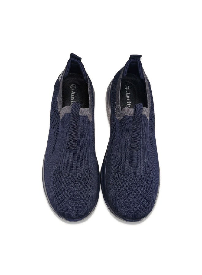 Amity Men Slip‑On Knit Walking Sneakers, Breathable Mesh Lightweight Soft Sole Casual Daily Shoes - Image 2