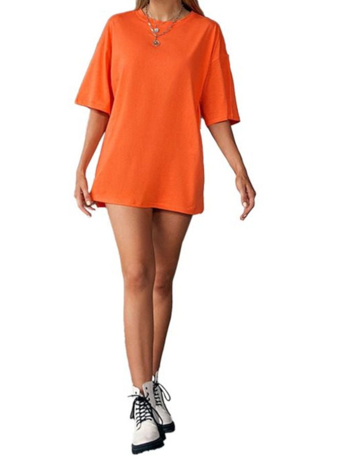 Nileton Nileton T-Shirt Drop Shoulder Oversized - Orange  - Image 3