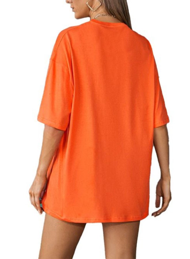 Nileton Nileton T-Shirt Drop Shoulder Oversized - Orange  - Image 2