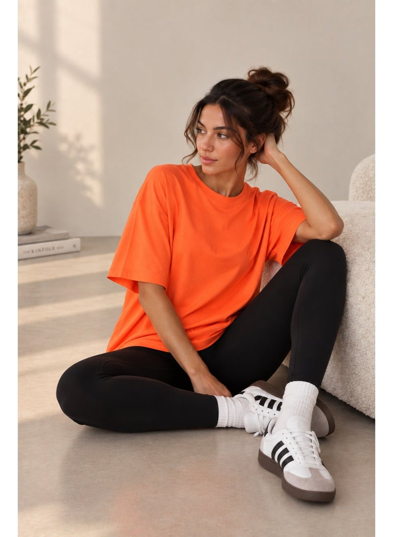 Nileton T-Shirt Drop Shoulder Oversized - Orange - Image 2