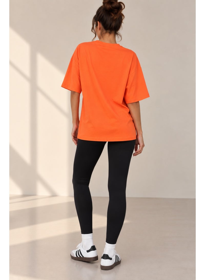 Nileton T-Shirt Drop Shoulder Oversized - Orange - Image 4