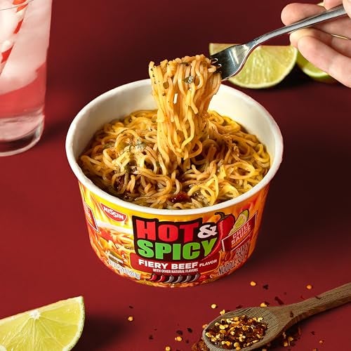 Nissin Hot & Spicy Ramen Noodle Soup, Fiery Beef, 3.28 Ounce (Pack of 6) - Image 4