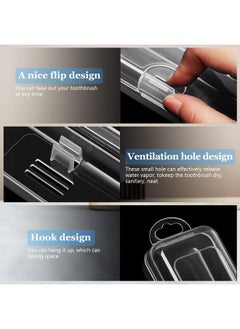 Patelai 2 Pack Travel Size Toothbrush Case Holder Portable Clear Toothbrush and Toothpaste Storage Container Hard Plastic Transparent Toothbrush Carrying Box for Traveling  - Image 3
