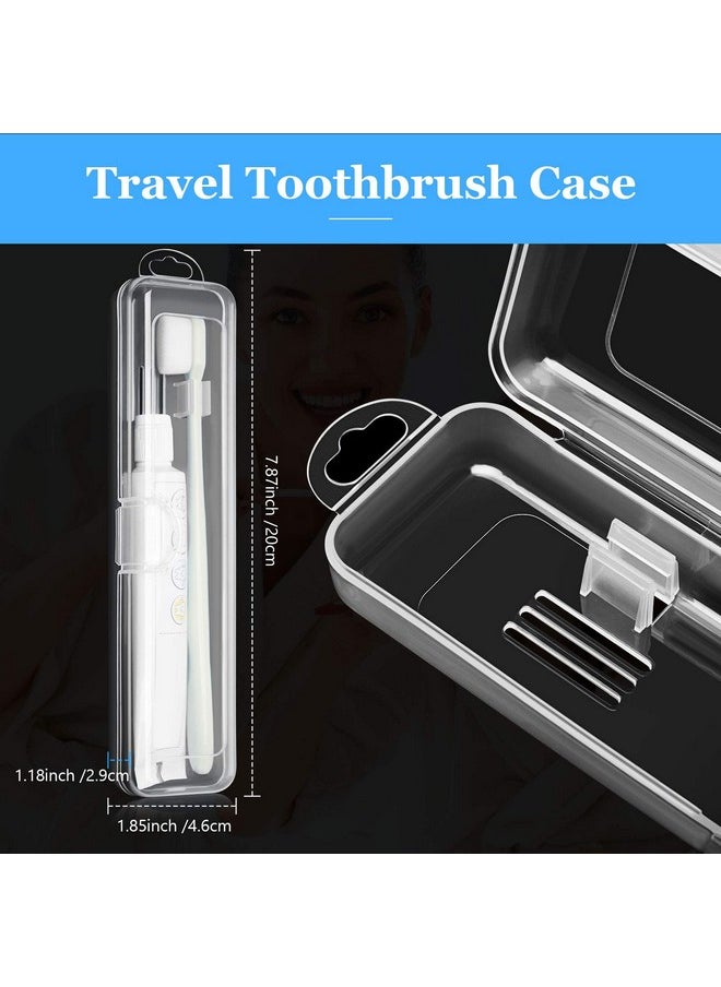 Patelai - 2 Pack Travel Size Toothbrush Case Holder Portable Clear Toothbrush and Toothpaste Storage Container Hard Plastic Transparent Toothbrush Carrying Box for Traveling - Image 1