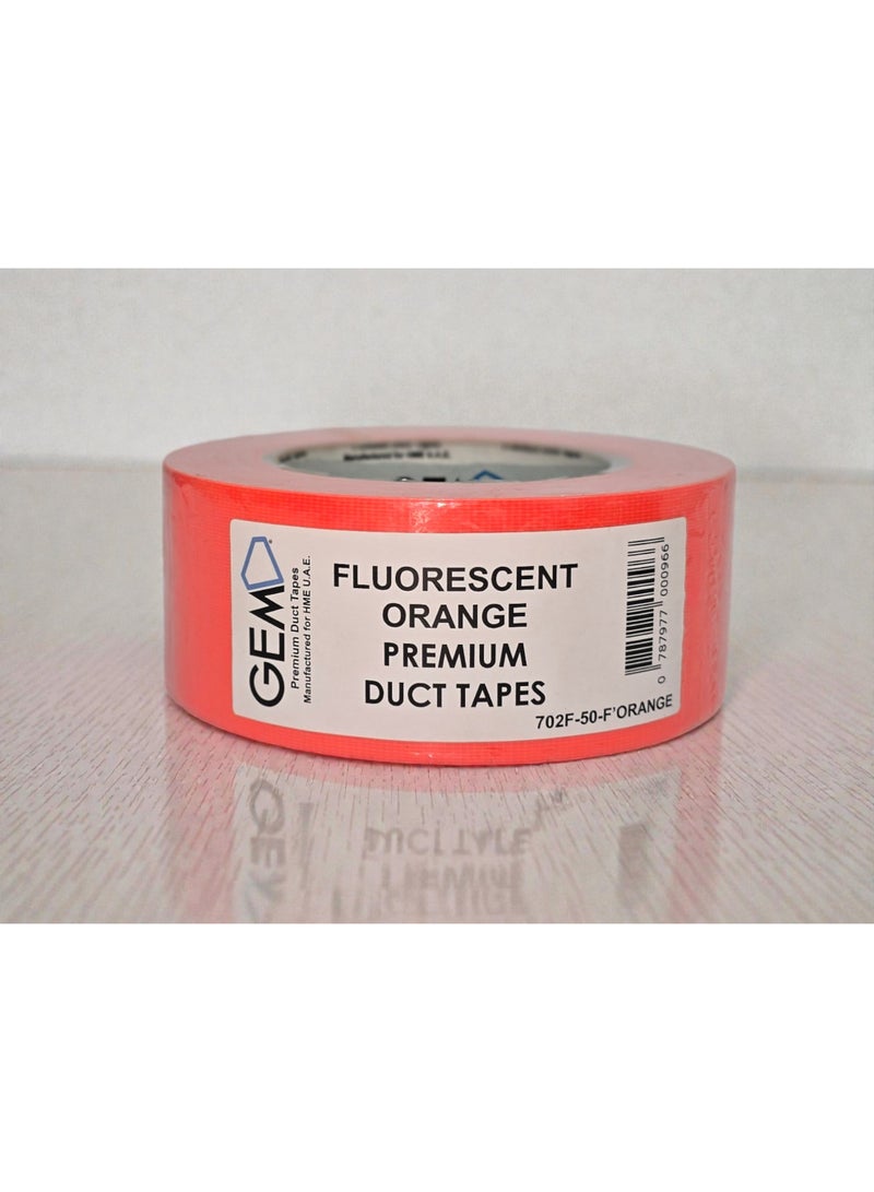 جم شريط جيم فلوري برتقالي 50 مم × 25 م – شريط تحديد عالي الوضوح، لاصق قوي، موديل 702F-50F برتقالي - Image 1