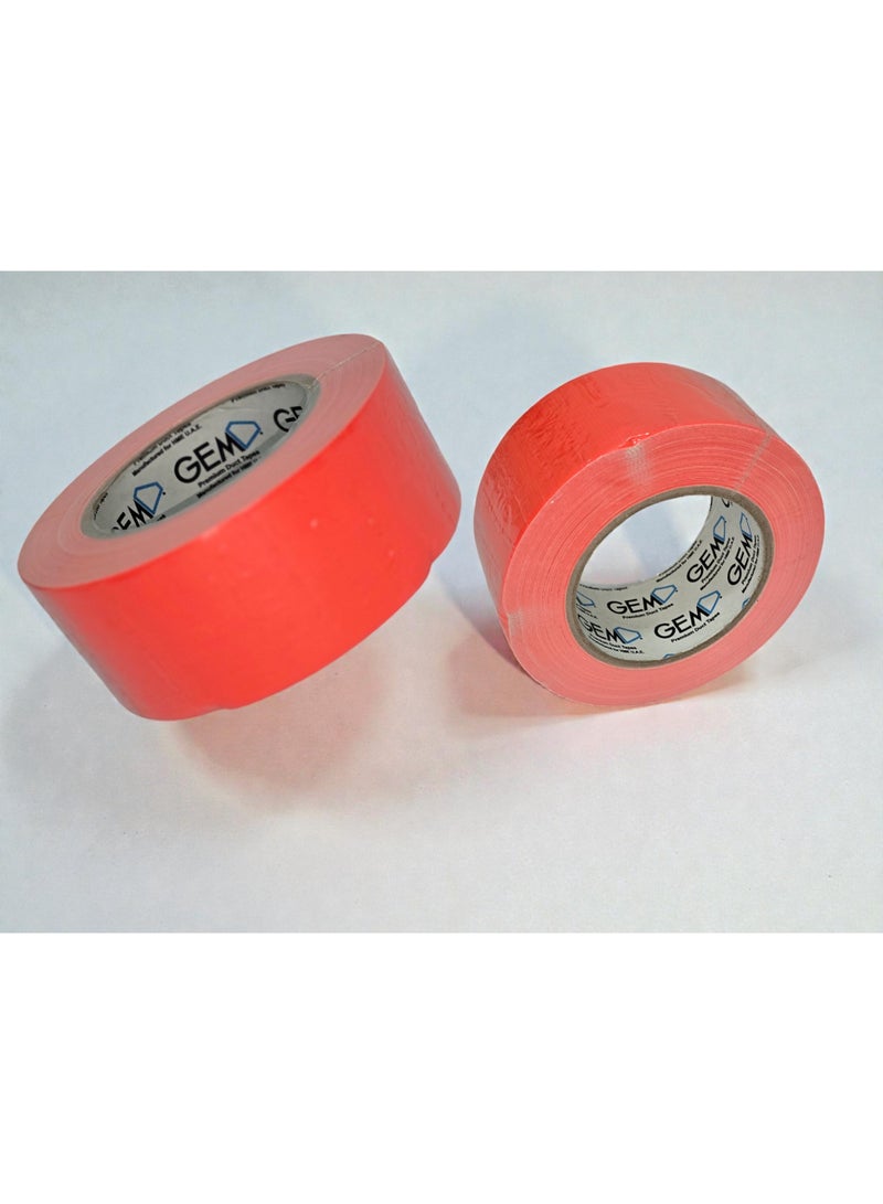 جم شريط جيم فلوري برتقالي 50 مم × 25 م – شريط تحديد عالي الوضوح، لاصق قوي، موديل 702F-50F برتقالي - Image 5