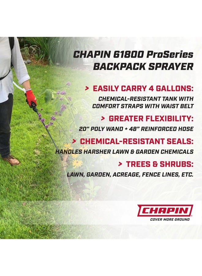 CHAPIN 61800 4Gal Backpack Sprayer, 4-Gallon, Translucent White - Image 2