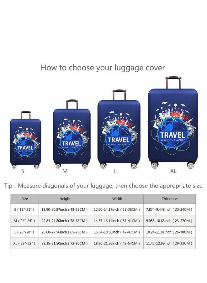 Generic SYOSI Thickened Travel Luggage Cover Spandex Suitcase Protector Washable Baggage Covers  - Image 4