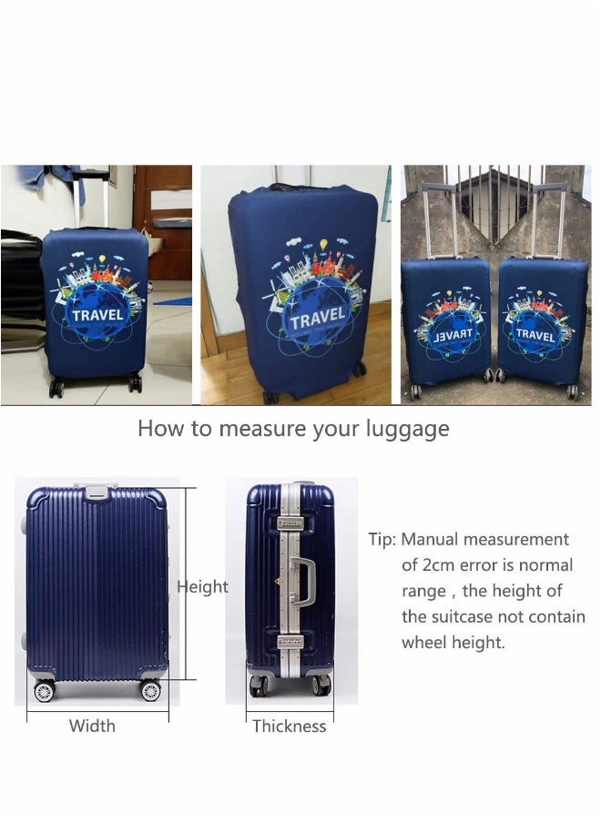 Generic SYOSI Thickened Travel Luggage Cover Spandex Suitcase Protector Washable Baggage Covers  - Image 3