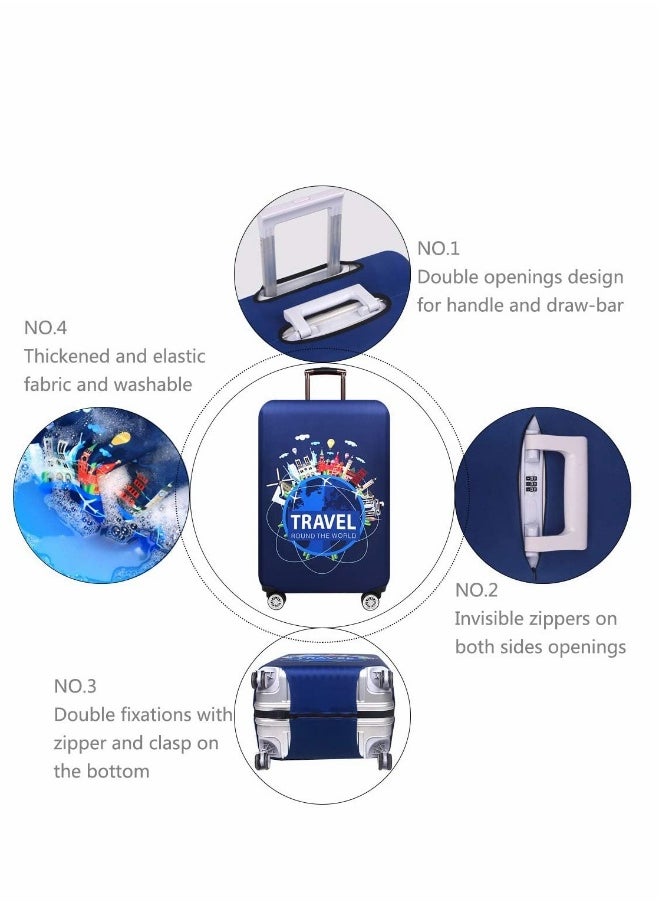 Generic SYOSI Thickened Travel Luggage Cover Spandex Suitcase Protector Washable Baggage Covers  - Image 2