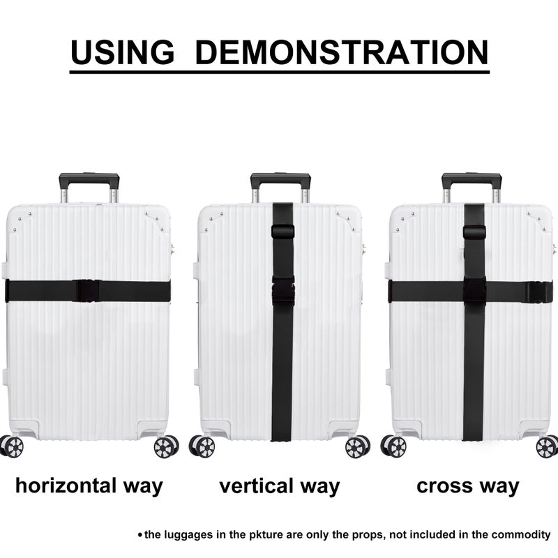 Chelmon Luggage Straps for Suitcases TSA Approved Travel Belt 4 Pack by Chelmon (Black) - Image 5