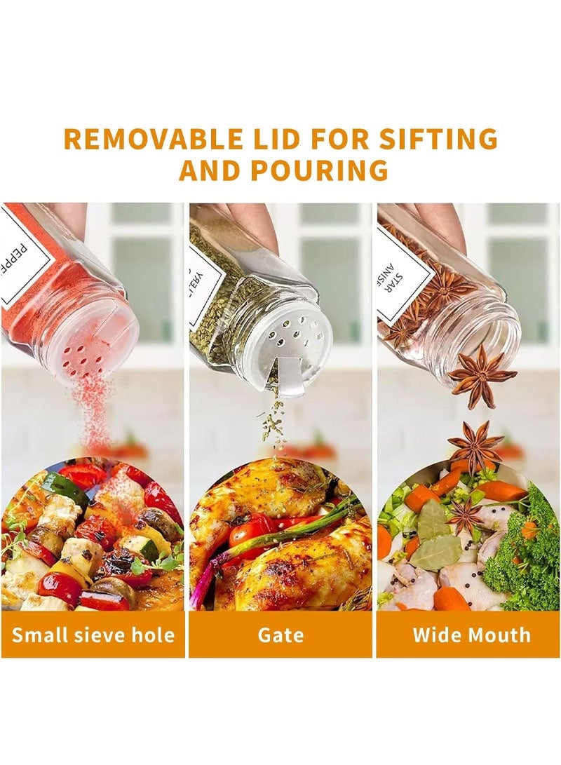 GZYIZHOU 12 Pcs Glass Spice Jars with Label - Square Spice Containers 4 oz - Includes Cleaning Brush & Label pan - Seasoning Jars - Image 5