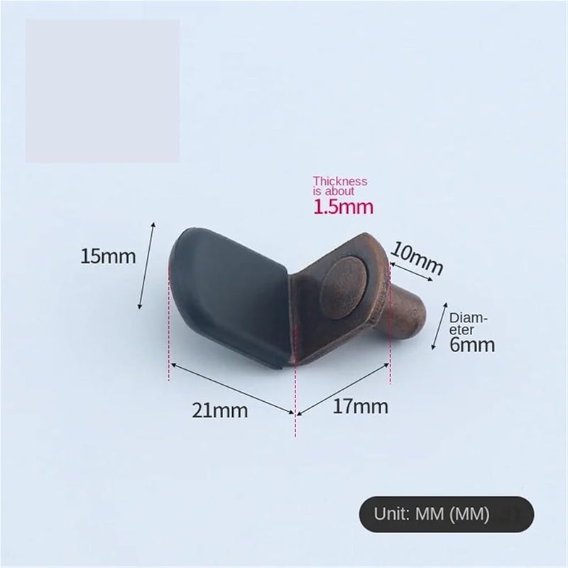 Glass Clamp Bracket Cabinet Support Shelf Pin Metal Fixation Style 2 Red 50pcs - Image 3