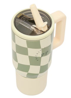 Prickly Pear Stainless Steel Water Bottle 20 Oz Mini Hydrator Sage Gingham  - Image 3