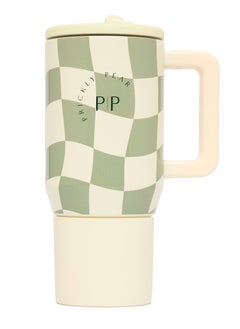 Prickly Pear Stainless Steel Water Bottle 20 Oz Mini Hydrator Sage Gingham  - Image 2