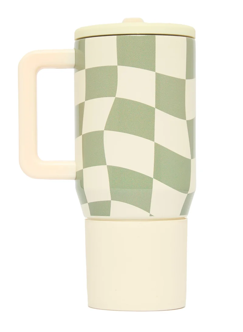 Prickly Pear Stainless Steel Water Bottle 20 Oz Mini Hydrator Sage Gingham