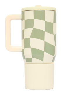 Prickly Pear Stainless Steel Water Bottle 20 Oz Mini Hydrator Sage Gingham  - Image 4
