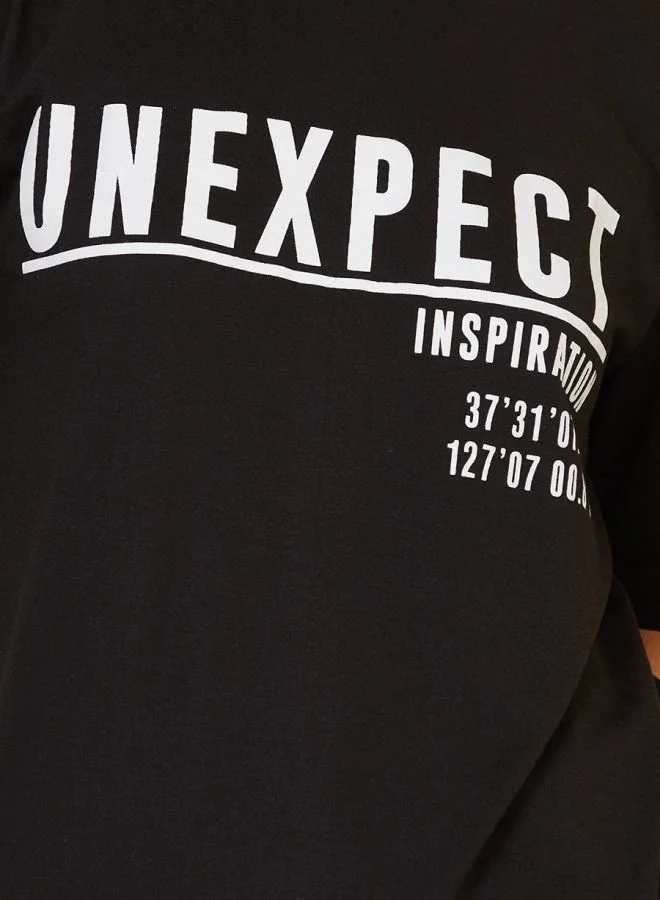 Styli Oversized Unexpected Graphic Print Longline T-shirt