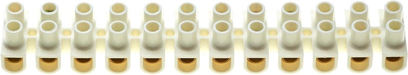Keple 10A Amp Terminal Block, 12 Way Electrical Terminals, White Nylon Electrical Connector Strips, Chocolate Chock Blocks For Wire Connecting/Joining Cables, Dual Row 12 Piece Position Wire - Image 3