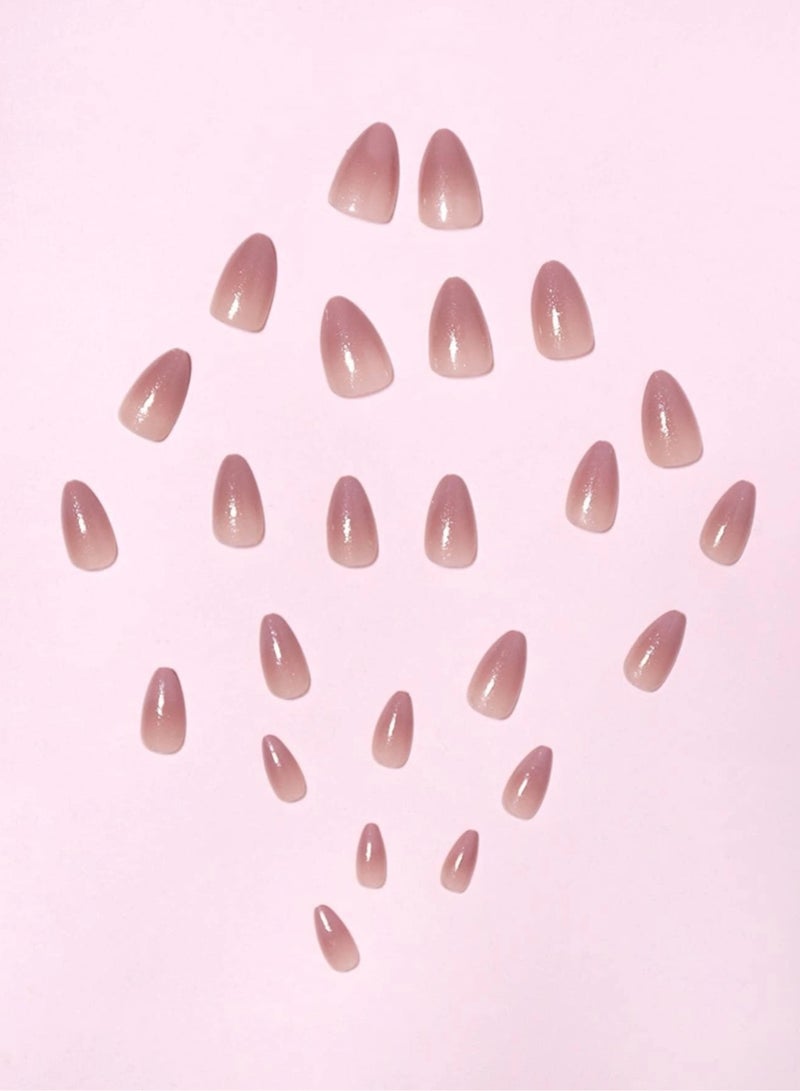 kaixin 24-Piece Nude Color Gradient Wearable Nails, Short Style, Versatile, Removable, No Damage to Nails, Finished Nails Suitable for Girls - Image 3