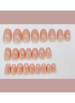 KHAJUL 24-Piece Nude Color Gradient Wearable Nails, Short Style, Versatile, Removable, No Damage to Nails, Finished Nails Suitable for Girls  - Image 5