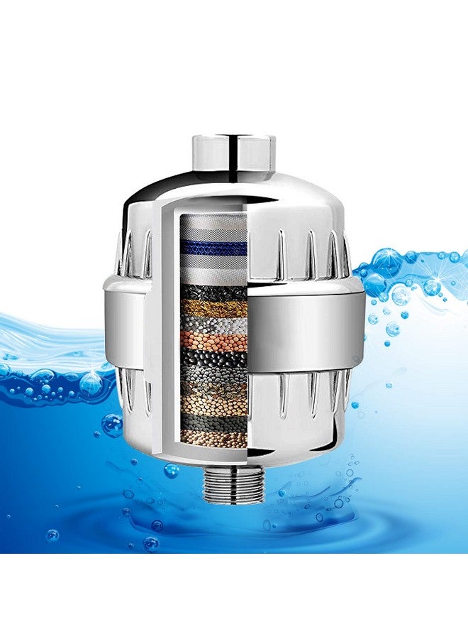 ألين إكسبورترز فلتر دش Allin Exporters 15 مرحلة لتنقية المياه العسيرة مع خرطوشة متعددة المراحل قابلة للاستبدال من الكربون المنشط لإزالة الكلور وترطيب البشرة والشعر - Image 1