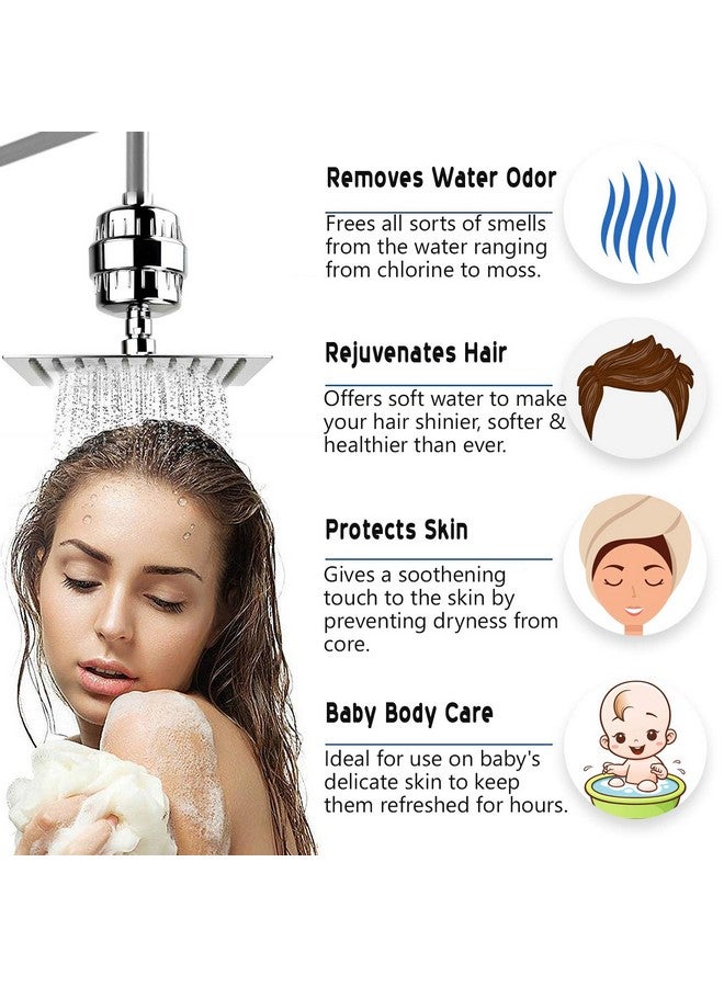 ألين إكسبورترز فلتر دش Allin Exporters 15 مرحلة لتنقية المياه العسيرة مع خرطوشة متعددة المراحل قابلة للاستبدال من الكربون المنشط لإزالة الكلور وترطيب البشرة والشعر - Image 2