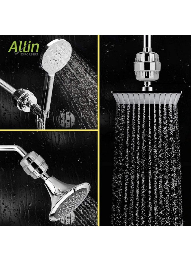 ألين إكسبورترز فلتر دش Allin Exporters 15 مرحلة لتنقية المياه العسيرة مع خرطوشة متعددة المراحل قابلة للاستبدال من الكربون المنشط لإزالة الكلور وترطيب البشرة والشعر - Image 4