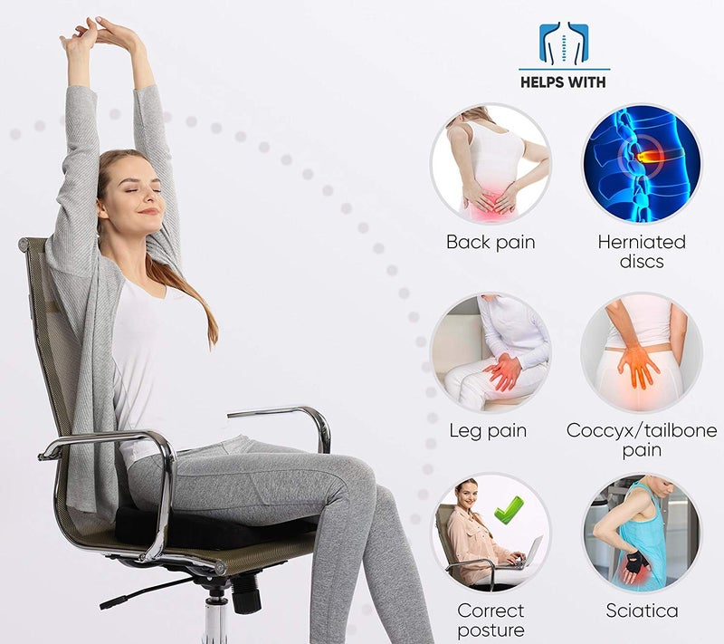 METRON-Orthopedic Coccyx Tailbone Sciatica Lumbar & Lower Back Pain Relief Hip Cushion Butt Pillow for All Age & Gender - Image 3