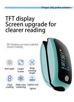 Lemon Finger Clip Oximeter, Portable LED Screen Heart Rate Monitor, Rechargeable, for Sports Enthusiasts Medical Blood Oxygen Saturation Detection(Blue)  - Image 2