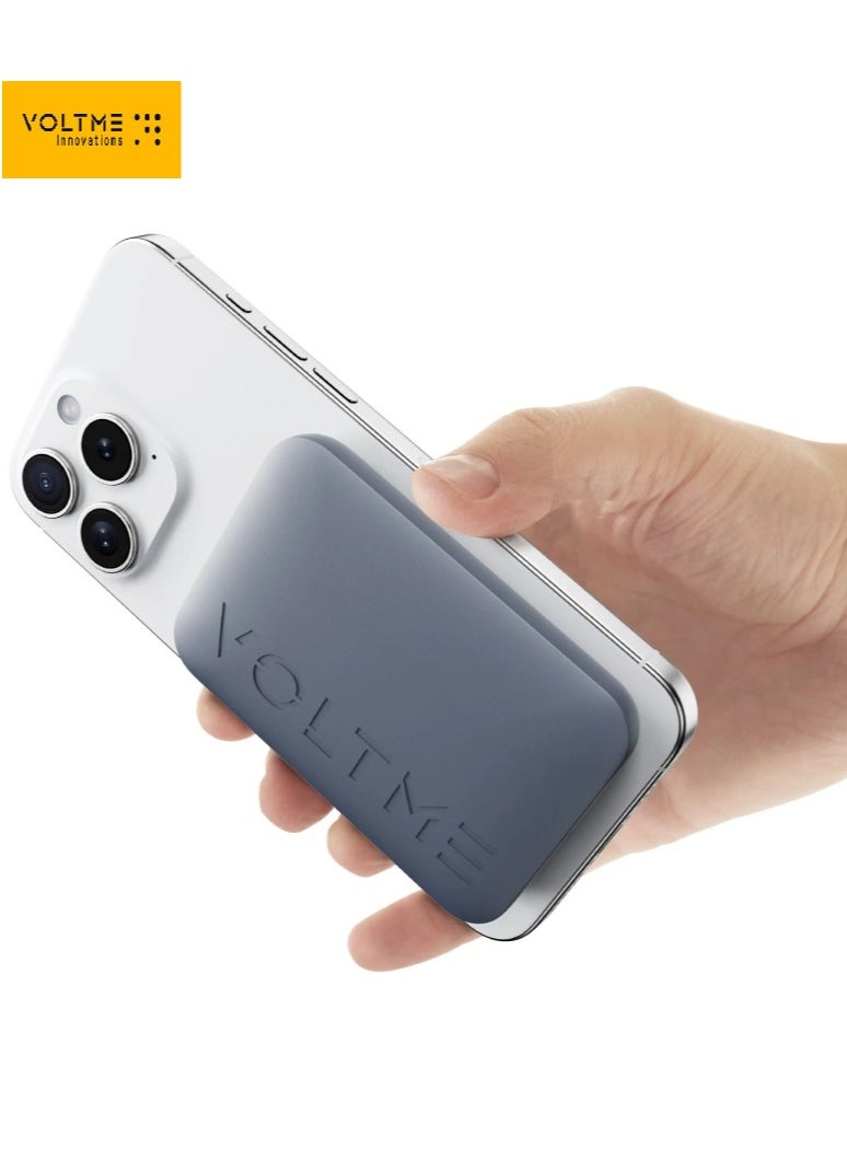 VOLTME - MagSafe Power Bank 5000mAh, Ultra-Slim Wireless Portable Charger with Fast Charging, USB-C Cable Included, Compatible with iPhone 16 Pro Max/16 Pro/16 Plus/15/14/13/12 Series, AirPods, Samsung Galaxy, High-Speed & Reliable Backup Battery Pack - Image 1