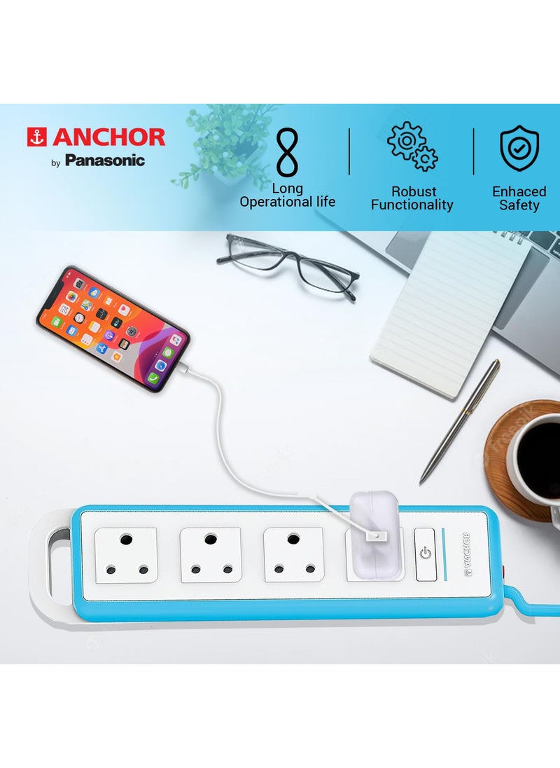 Anchor Anchor by Panasonic 16A 4 Socket Extension Board 1 Universal Socket and 3 Standard Socket Extension Board with 15 Mtr Extension Cord 4Multi Plug Socket for Home Wall Office 22067  - Image 5
