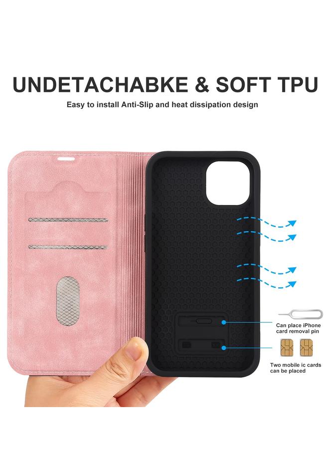 S-TOP Case For iPhone 14 Plus Wireless Charging Magsafe Leather Phone Case - Image 4