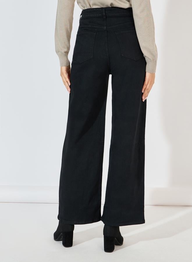 Styli High Rise Flared Jeans With Pockets - Image 4