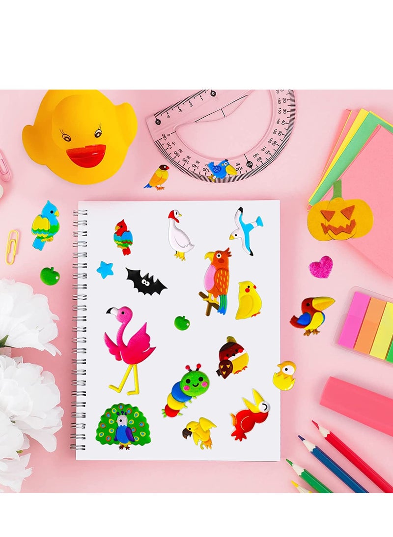 Excefore ملصقات طيور للأطفال ملصقات فوم استكشافية ذات لاصق ذاتي طيور استوائية بومة ملصقات للحرف الفنية وتزيين دفاتر الملاحظات والكمبيوتر المحمول وبيوت الطيور لوازم المعلمين هدايا جيدة لحفلات حقائب الديكور 4 عبوة - Image 3