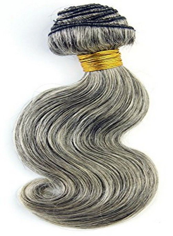 Ms Fenda Hair 100% Raw Virgin Malaysian Human Hair Body Wave style Grey Color 100g(3.5oz)/piece/lot Weaving Wefts(14inch,Grey) - Image 2