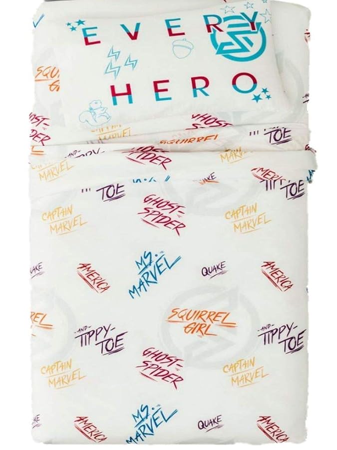 Marvel Rising Secret Warriors Twin Sheet Set  3 Piece Set Super Soft and Cozy Kids Bedding  Fade Resistant Microfiber Sheets Official Marvel Product
