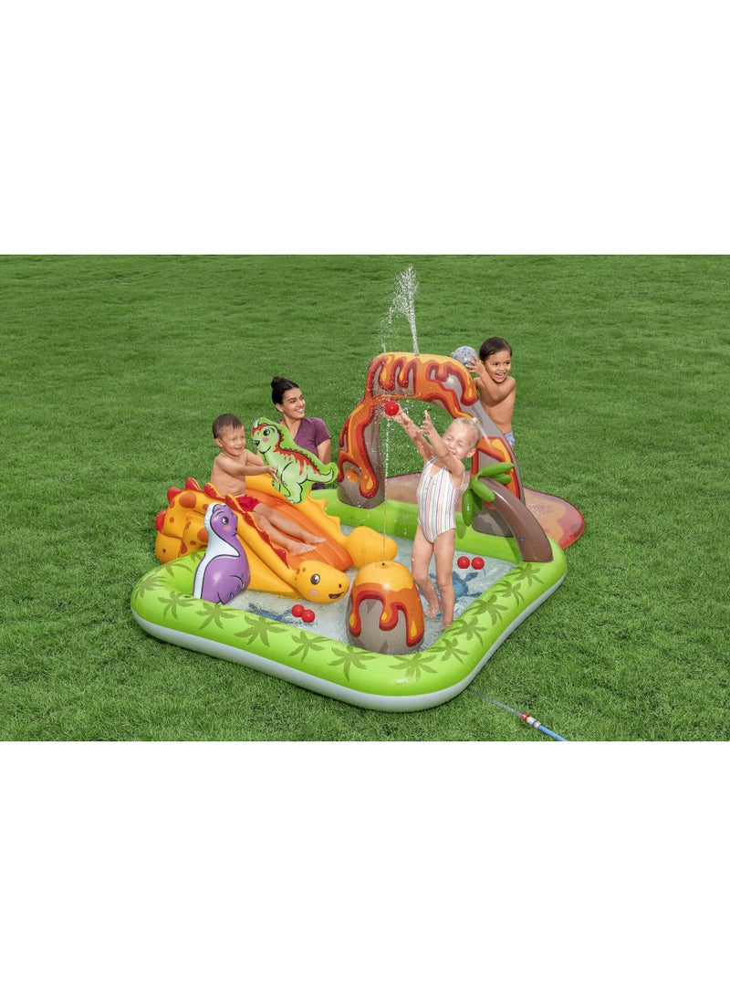 بست واي مركز ألعاب مائي قابل للنفخ من بيستواي (Bestway) موديل Volcano Springs، مقاس 262×188 سم، مناسب للأطفال من عمر سنتين فأكثر | مزود بمنزلق قابل للنفخ ورشاش ماء | مسبح أطفال | سهل التركيب | مناسب للحديقة المنزلية | مسبح عائلي مثالي لفصل الصيف - Image 2