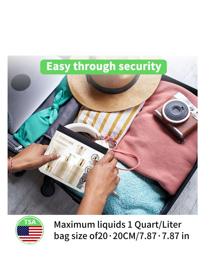 TSA Approved Quart Size Clear Toiletry Bags, Leakproof Triple-Sealed Cosmetic Bags for Liquids & Makeup, Durable and Reusable Travel Size Toiletry Set (4 Pack) - Image 4