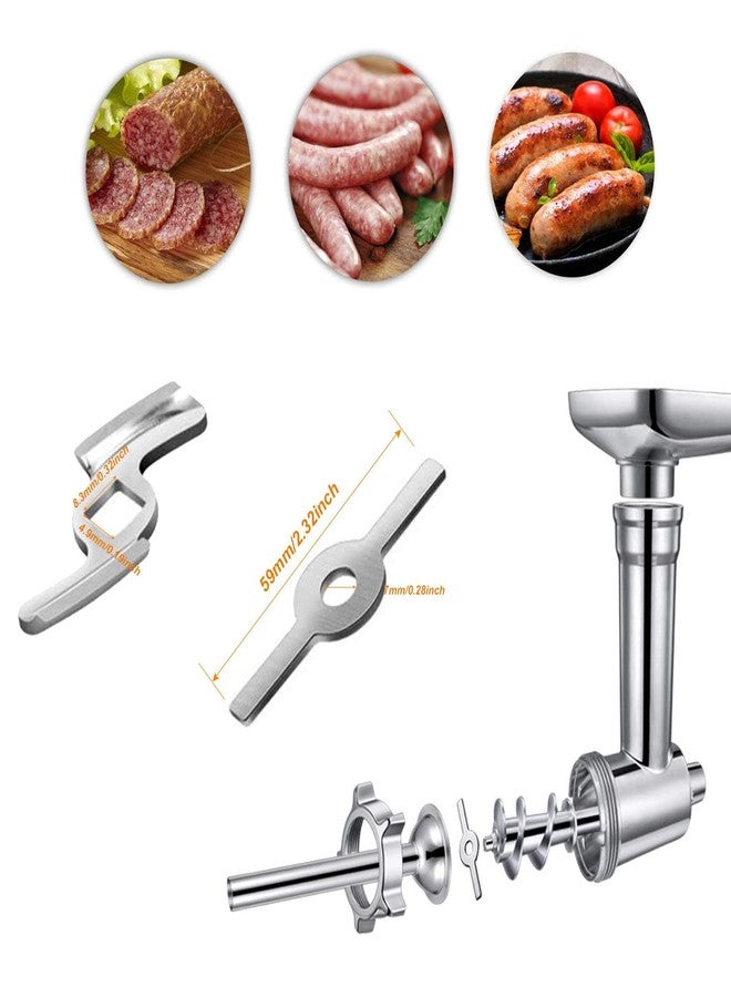 Haploon 10-Piece Stainless Steel Grinder Kit，Meat Grinder Parts Blades Size 5 Stand Mixer Blades & Plates, Premium Food-Grade Replacement Parts for Mincing, Sausage Making & Meat Processing - Image 5