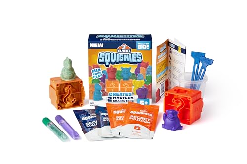 Elmers Squishies Kids Activity Kit DIY Squishy Toy Kit Creates 2 Mystery Characters 12 Piece Kit - Image 1