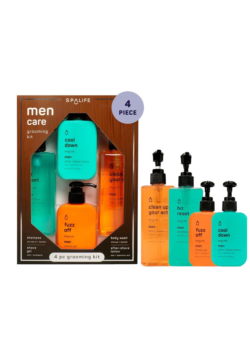 SpaLife - SpaLife Men's Hair & Body Care 4-Piece Set – Body Wash, Shave Gel, After-Shave Gel, Shampoo – Men's Skincare – After-Shave Lotion for Men – Gift Set – Gifts for Men – Gifts for Guys - Image 1